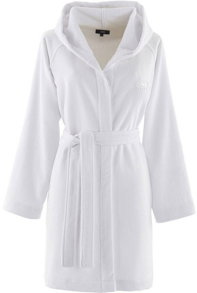 Hugo Boss Bathrobe Plain Velvet white