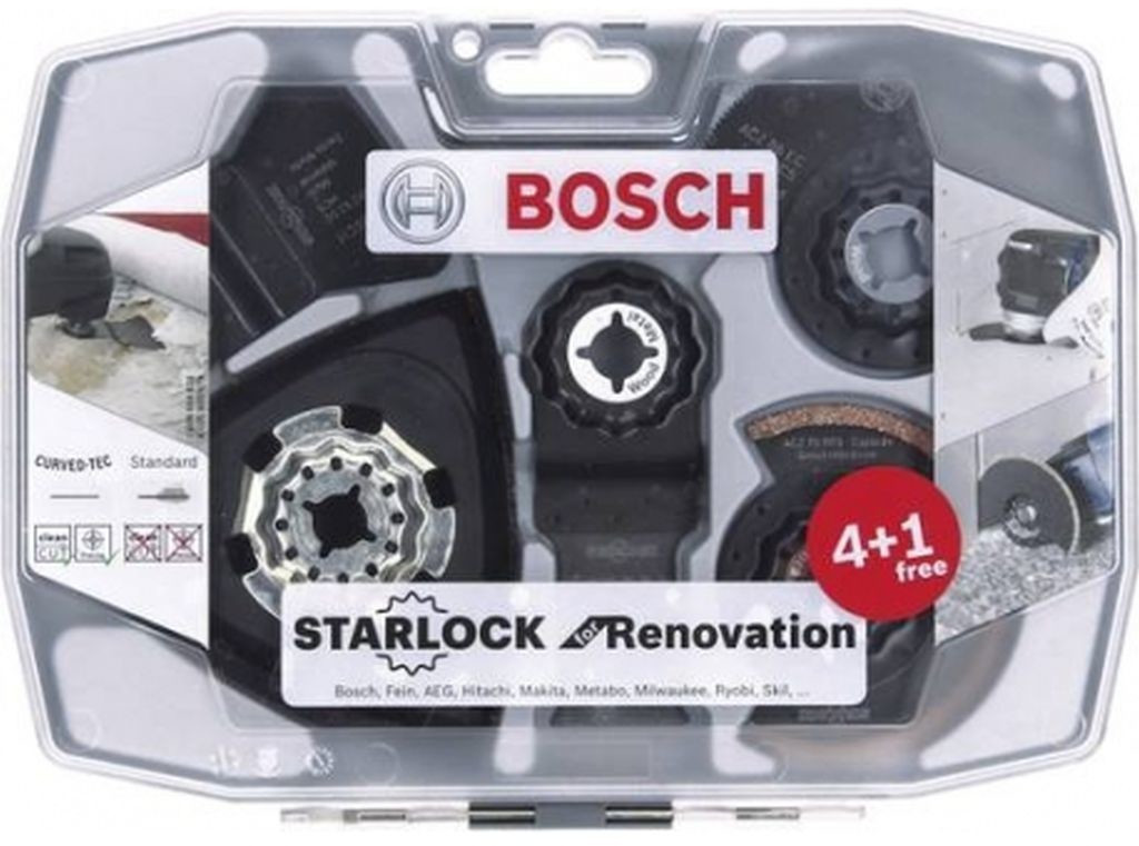 Bosch Set de 4 Lames menuiserie pour outil multifonction STARLOCK  (2608661696)