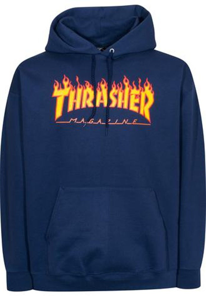 Thrasher Flame Hoodie navy