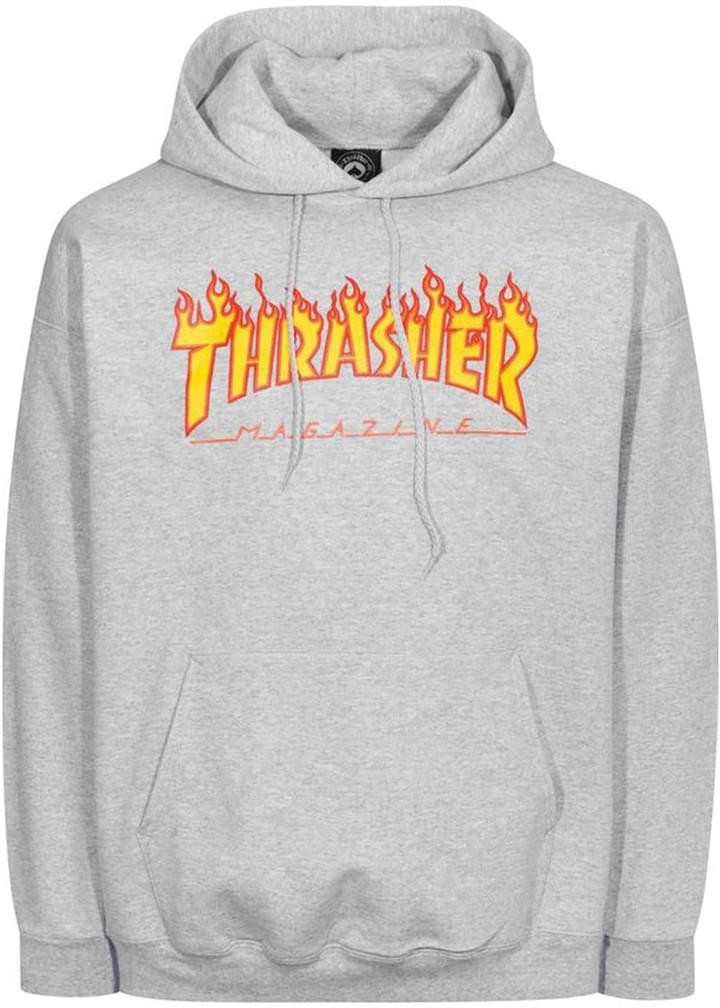Thrasher Flame Hoodie grey