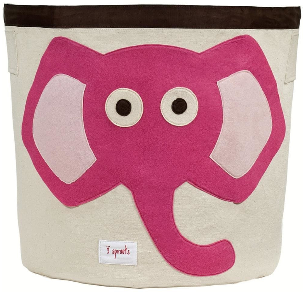 3 Sprouts Sac à jouets éléphant rose