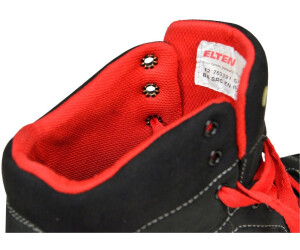 Sneaker ELTEN Sicherheitsschuhe MAVERICK black-red Mid ESD S3 leicht Stahlkappe Herren sportlich schwarz/rot