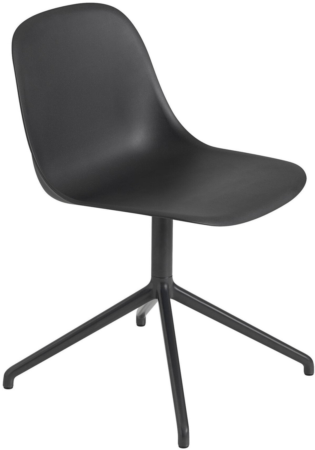 Muuto Fiber Swivel base without return Side Chair black