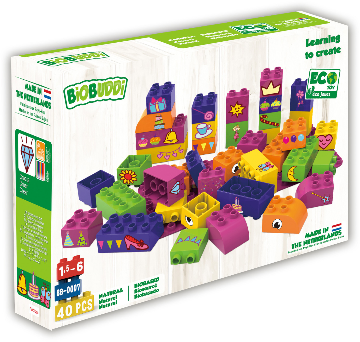 BiOBUDDi Educational blocks with baseplate (BB-0007)
