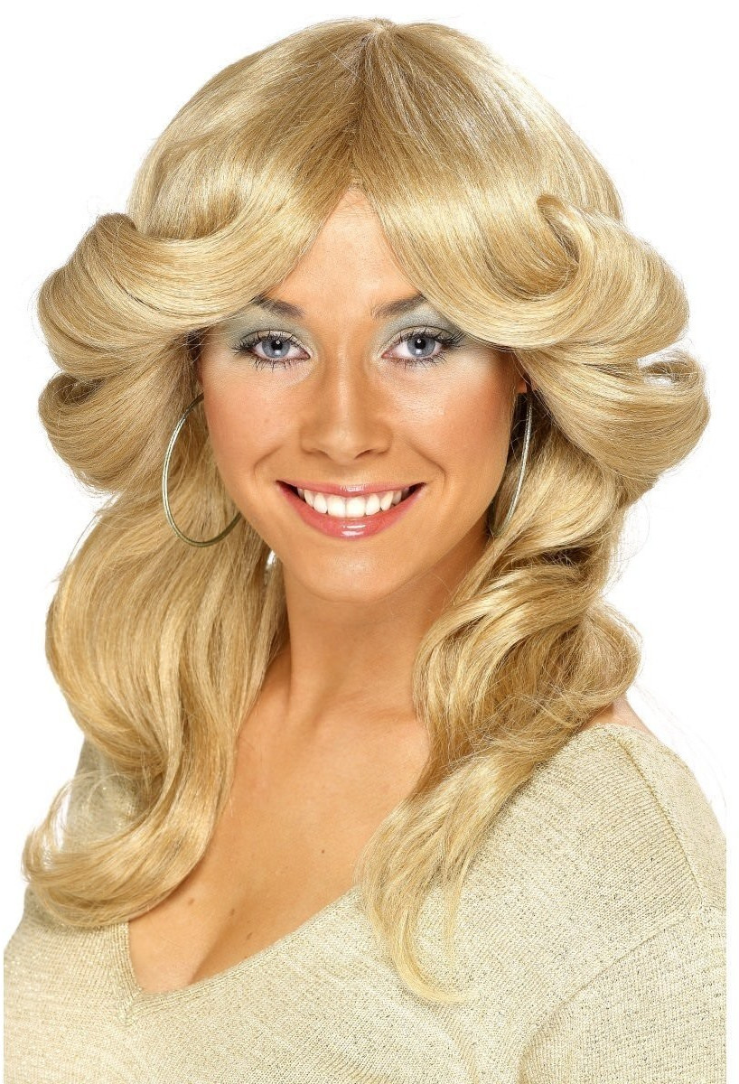 Smiffy's 70s Flick Wig, Long, Blonde