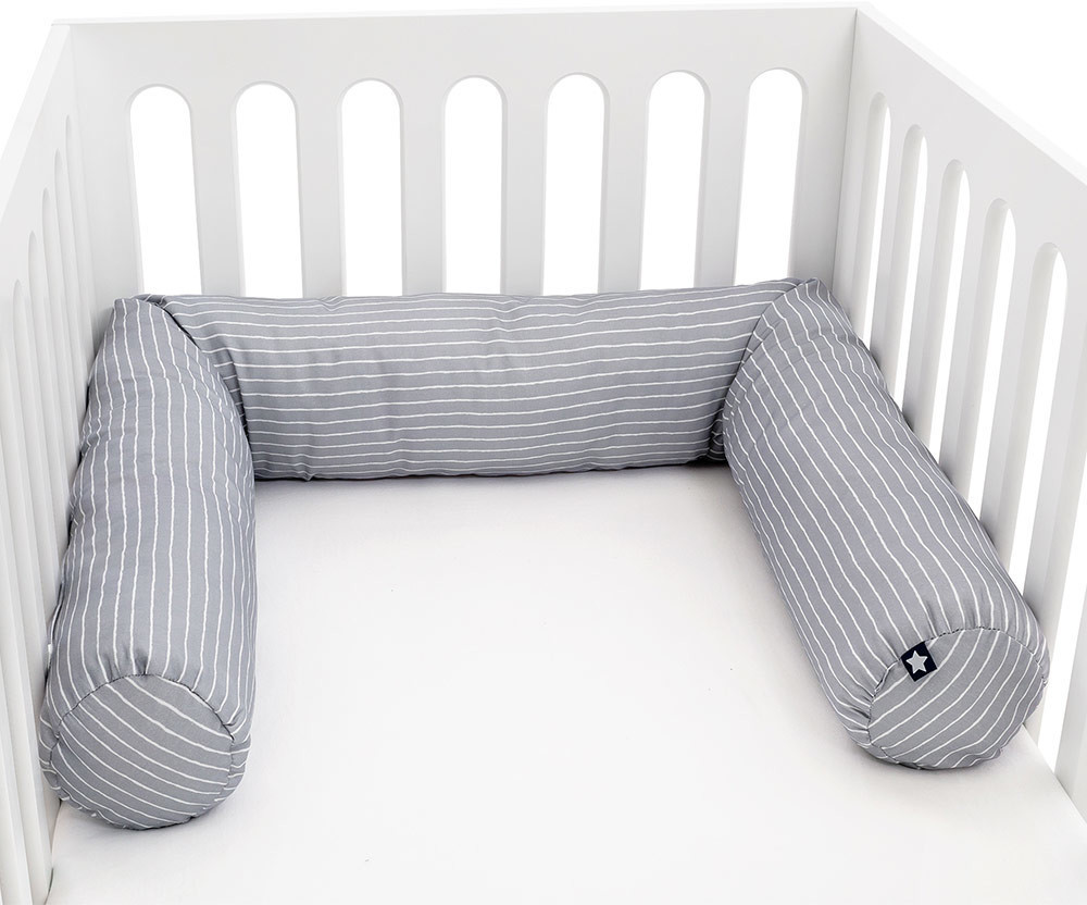 Julius Zöllner Cot Bumper Jersey grey stripes
