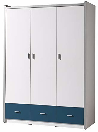 Vipack Armoire Bonny 3 portes blanc/bleu