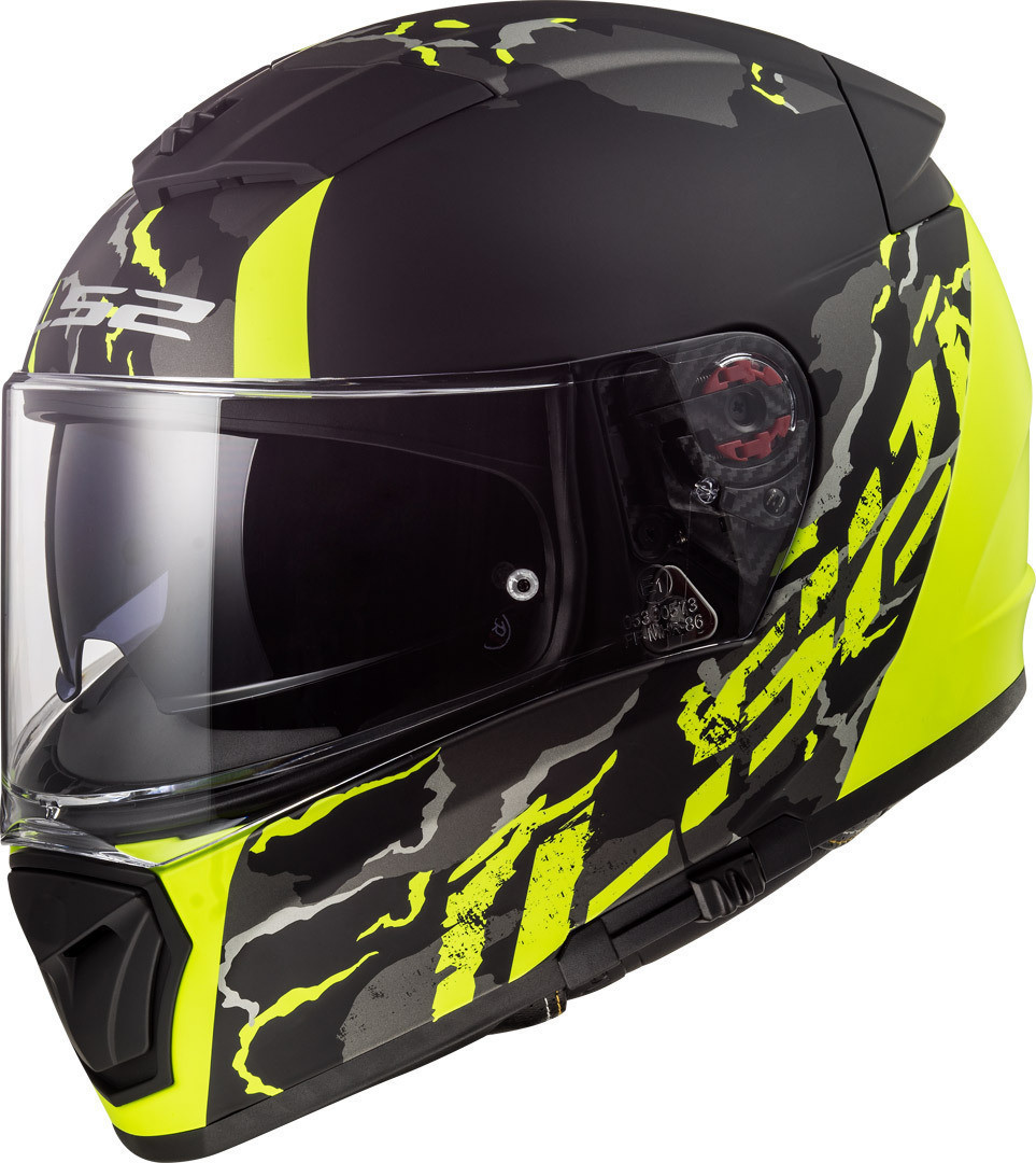 LS2 FF390 Breaker  Feline matt black/H-V yellow