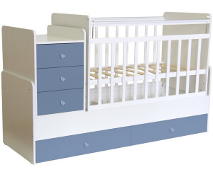 Polini Kids Kombi-Kinderbett Simple 1100 in Weiß mit Motiv Schaukelfunktion 
