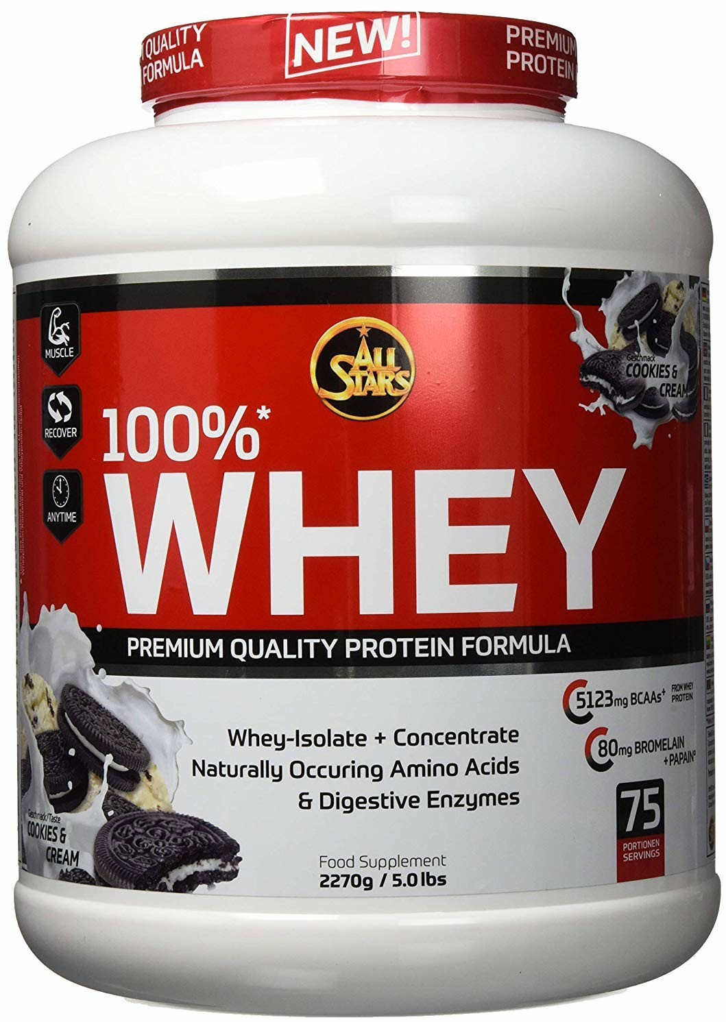 All Stars 100% Whey Protein 2270g Cookies and Cream