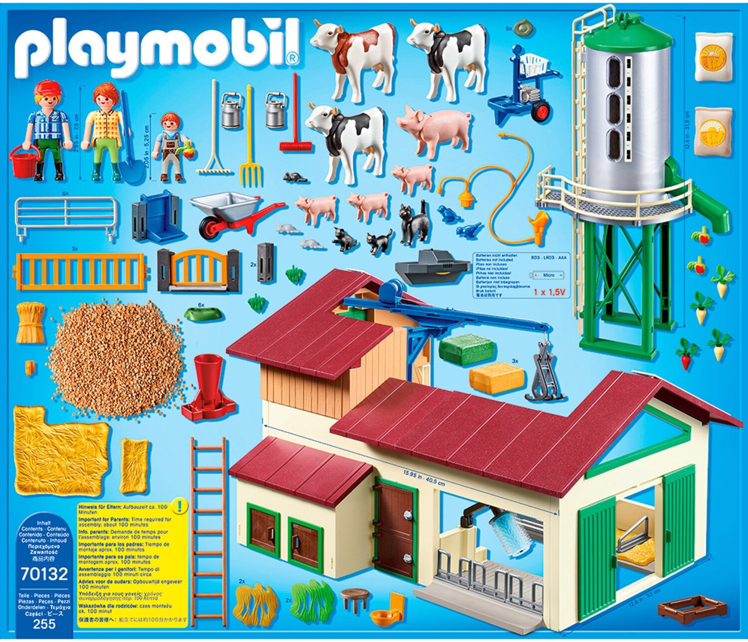 Ferme avec silo Playmobil, paq. 222, 4 ans et plus