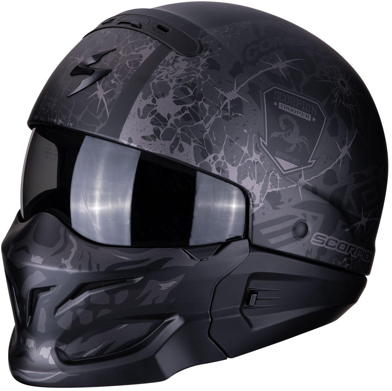 Scorpion Exo Combat Stealth Matt Black Silver