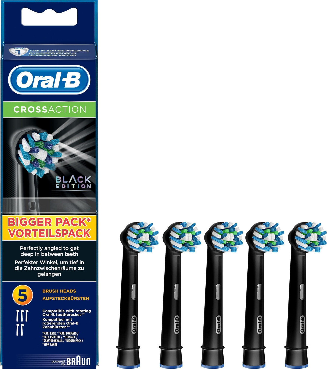 Oral-B CrossAction Black Edition Replacement Brush Heads (5 pcs)