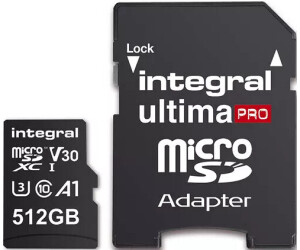 Integral Carte Mémoire 128Go Micro SDXC Premium Haute Vitesse jusqu'à  100MB/s Classe 10 V30 UHS-I U3 + Adaptateur SD