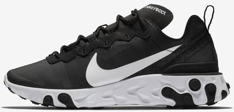 black nike react element 55 women's