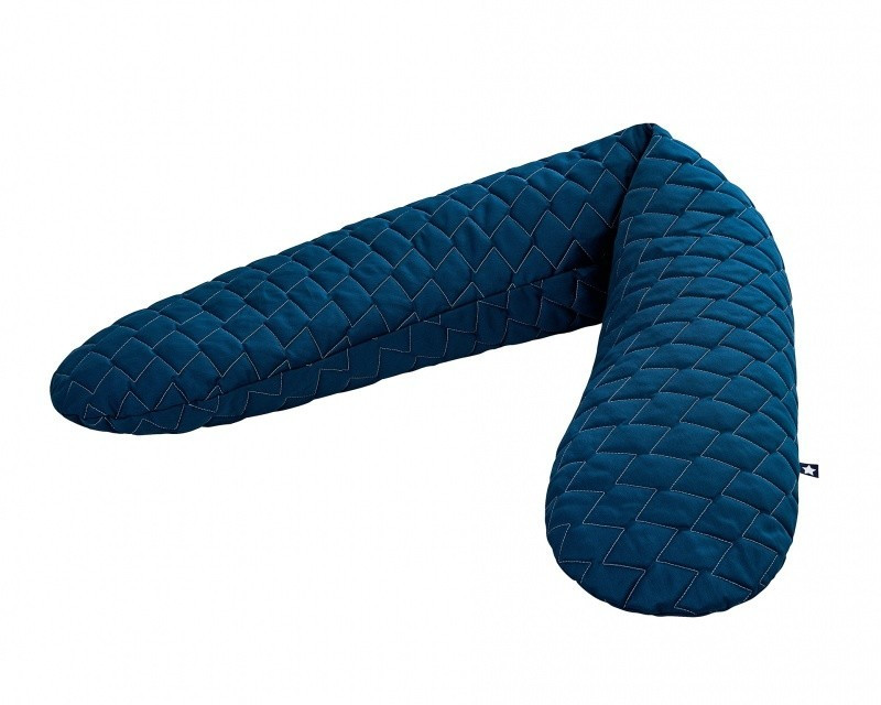 Julius Zöllner Breastfeeding Pillow Quilted Micropearls 190cm 42l - Piqué Night Blue