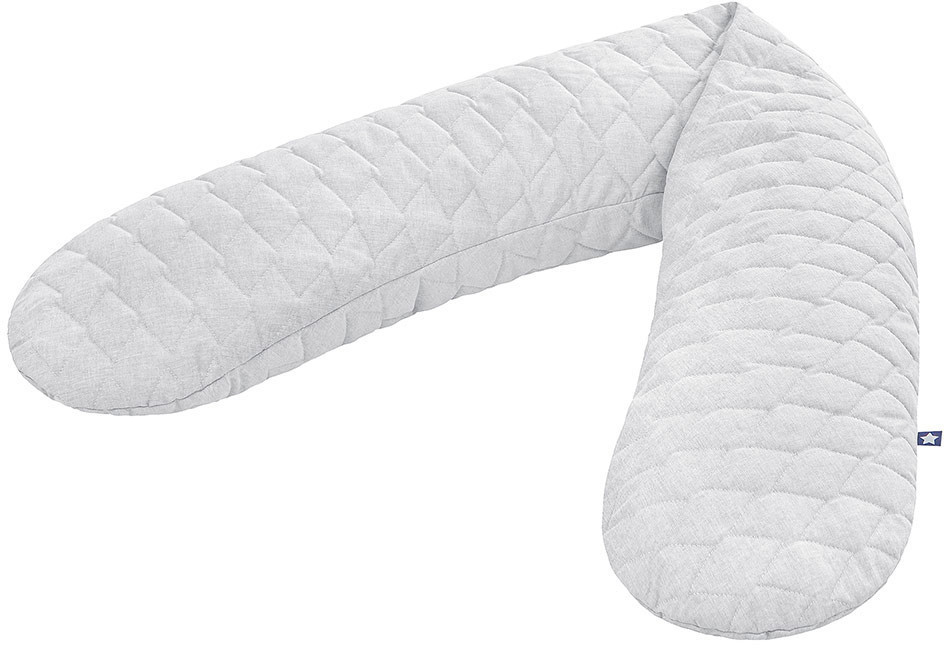 Julius Zöllner Breastfeeding Pillow Quilted Micropearls 190cm 42l - Melange Stone
