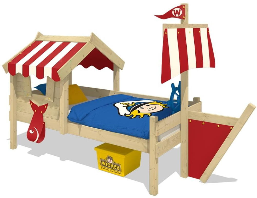 Wickey CrAzY Finny with slatted Floor with Sail and Roof 90x200 cm