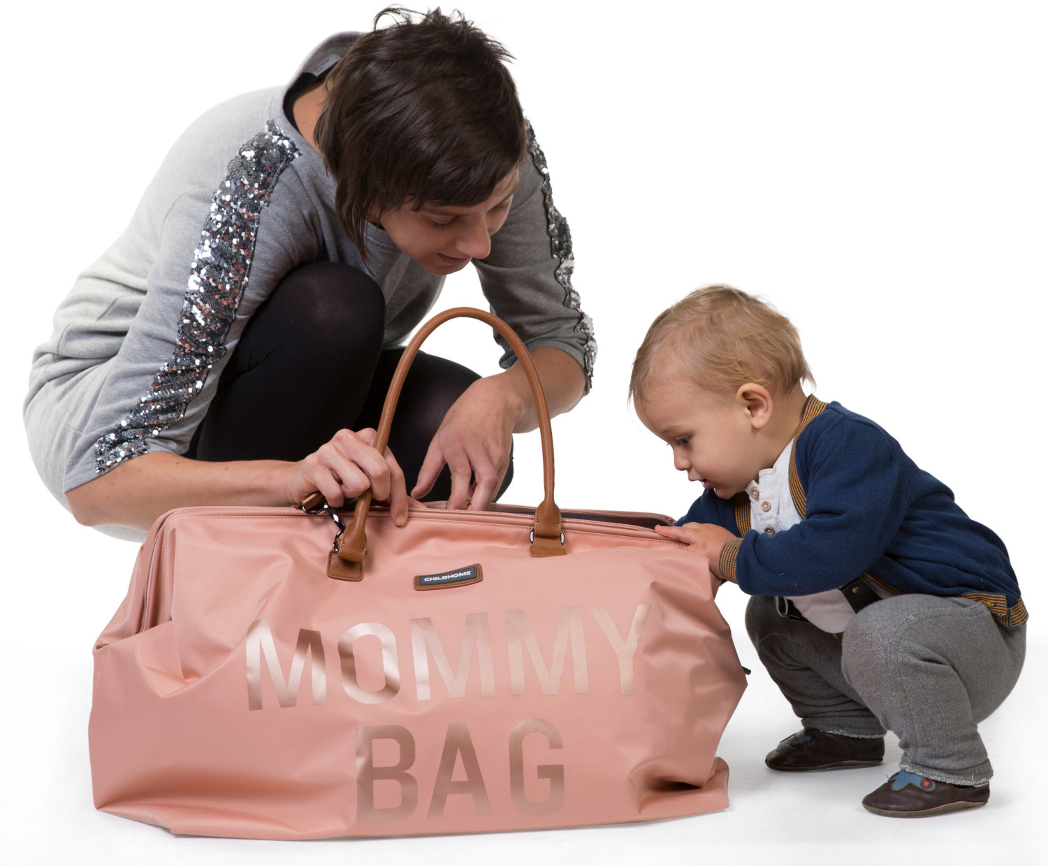 CHILDHOME Borsa Fasciatoio Mommy Bag grande, Black Gold