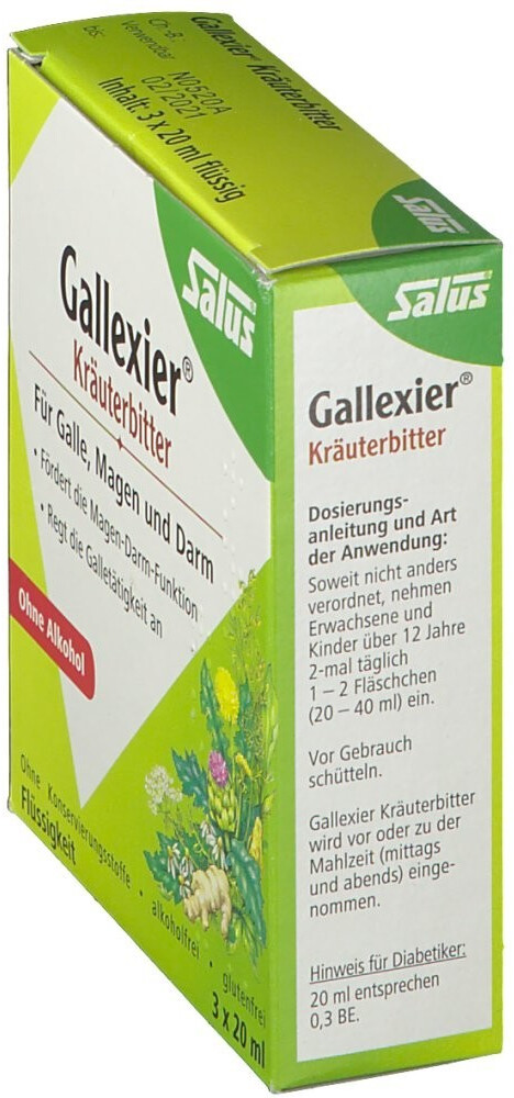 Salus Gallexier Kräuterbitter (3x20ml) ab 2,88 € | Preisvergleich bei ...