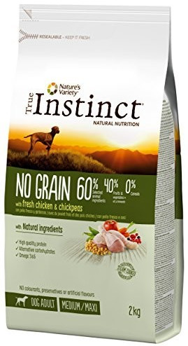True Instinct No Grain poulet frais et pois chiches Medium/Maxi Adult (2 kg)