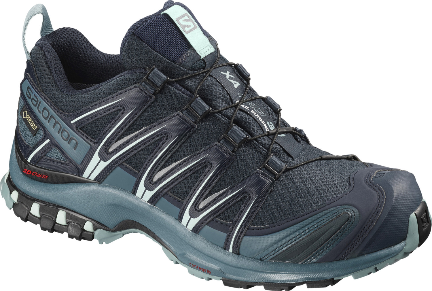 salomon mallard blue & navy outpath pro gtx trainers