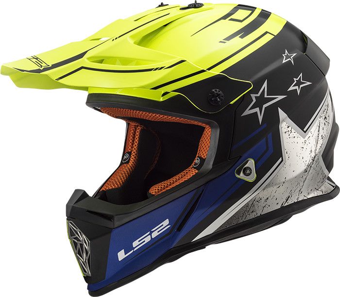 LS2 MX 437 Fast Core matt black/yellow