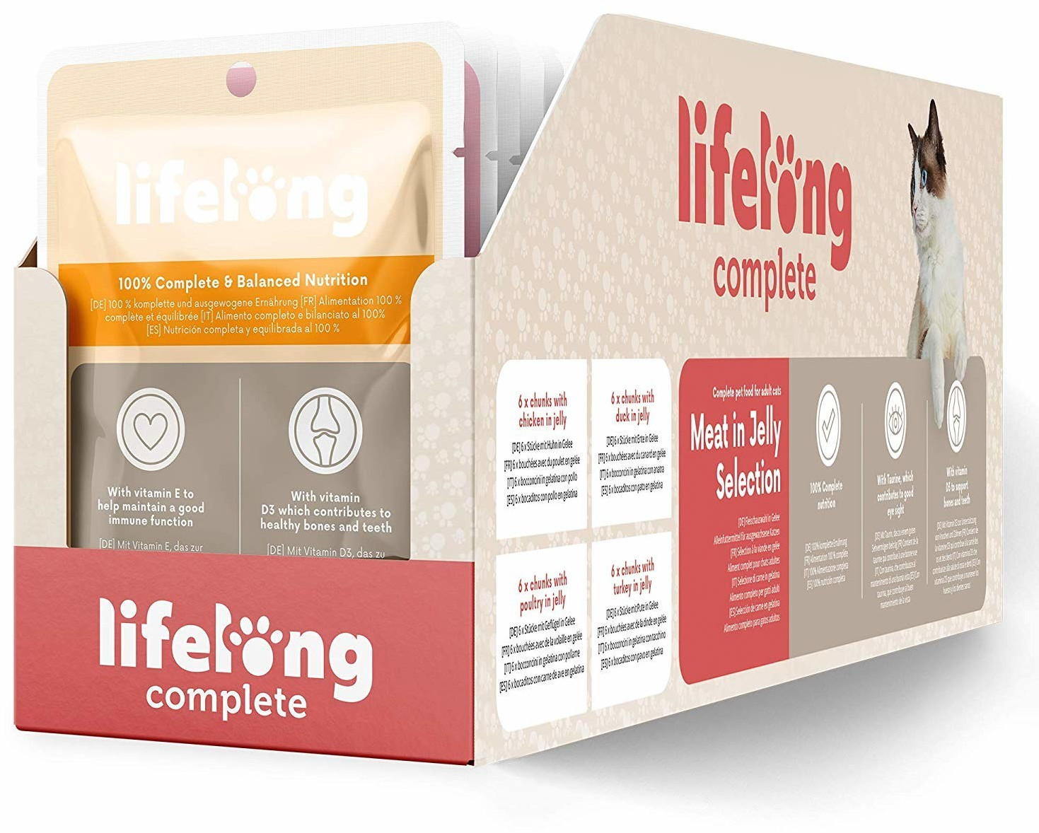 Lifelong Complete Adult Cat Food - Meat in Jelly Selection 2.4kg