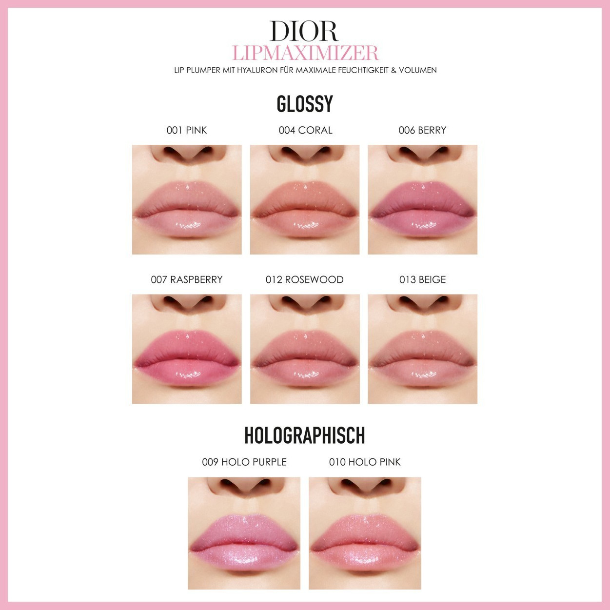 Holo pink dior lip glow top