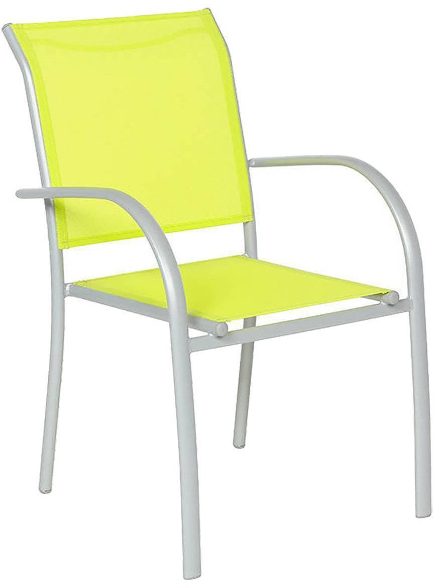 Hespéride Fauteuil de jardin empilable Piazza Vert granny/Argent mat