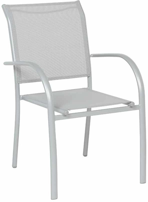 Hespéride Fauteuil de jardin empilable  Piazza Galet/Argent mat