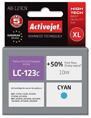 ActiveJet AB-123CN pour  Brother LC-123C cyan