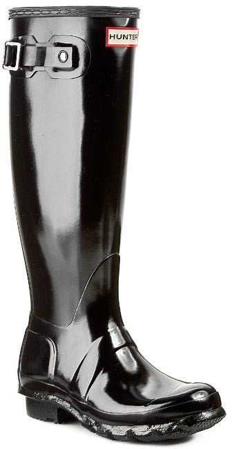 Hunter Womens Original Tall Gloss Wellington Boots black