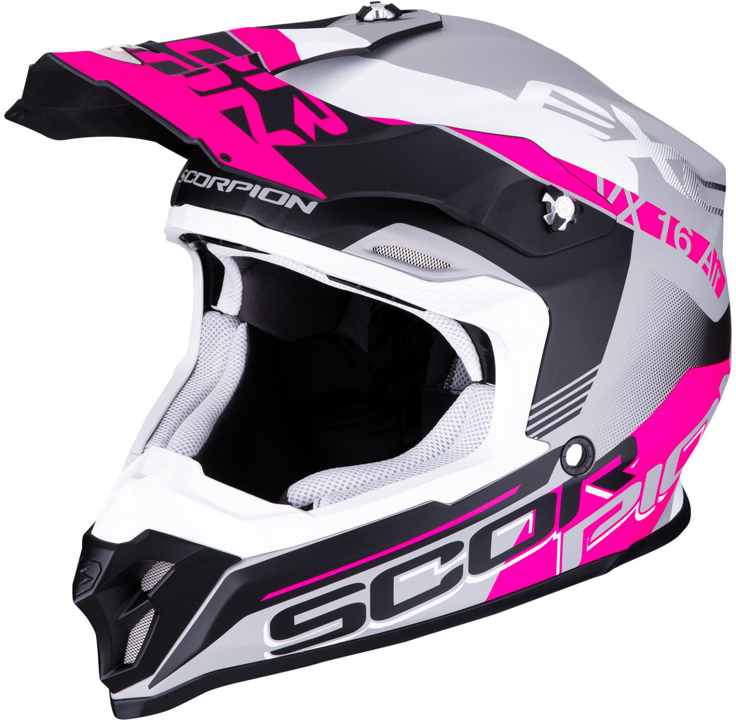 Scorpion VX-16 Air Arhus Matt Silver/Black/Pink