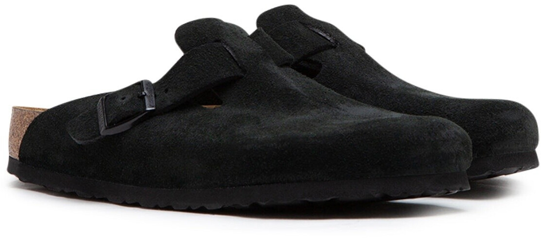 Black suede birkenstock clogs sale