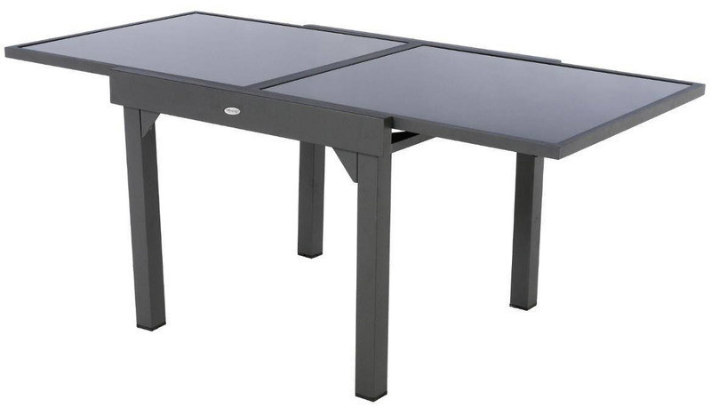Hespéride Table de jardin extensible Piazza 4/8 places gris anthracite