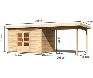 Woodfeeling Kandern 7 Mit Schleppdach 364 X 244 300 Cm Nature Ab 1 730 14 Preisvergleich Bei Idealo De