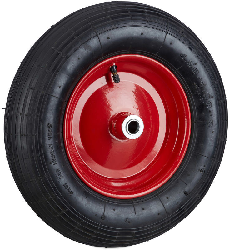 Relaxdays Wheelbarrow Wheel 4.00-8 black red