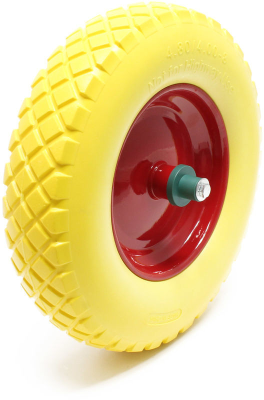 Wiltec Wheelbarrow Wheel PU 4.00-8 yellow red