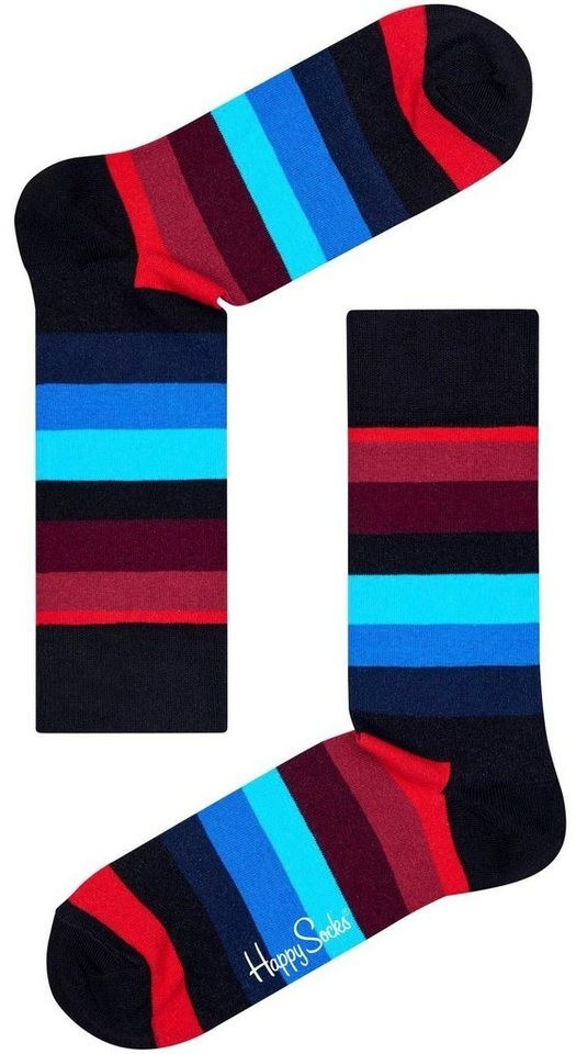 Happy Socks Stripe Socks black/red/blue (SA01-068)