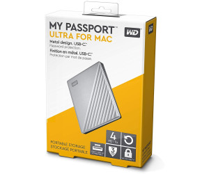 WD My Passport Ultra for Mac Disque dur portable USB-C pour Mac Argenté 4 To 