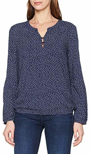 edc by Esprit Print-Bluse mit Henley-Ausschnitt navy (999CC1F800-400)