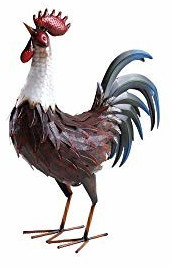 Aubry Gaspard Coq en métal laqué rouge et blanc