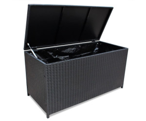 Aufbewahrungsbox Gartentruhe Auflagenbox Kissenbox Poly Rattan Schwarz 150x50x60 
