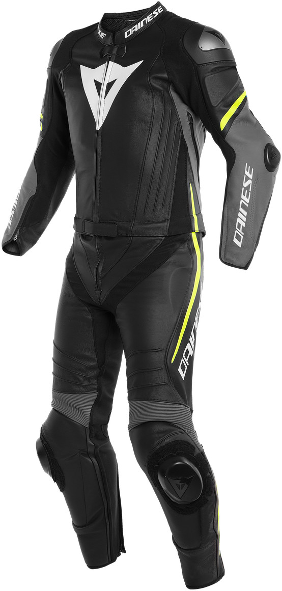 Dainese Combinaison Laguna Seca 4 2 pièces noir/gris/jaune fluo