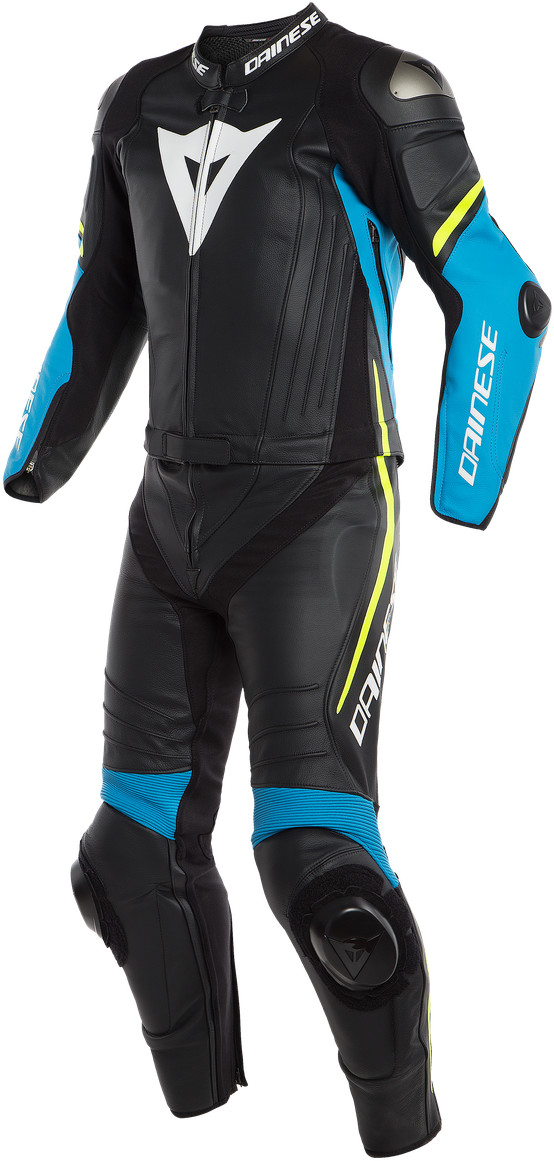 Dainese Combinaison Laguna Seca 4 2 pièces noir/bleu/jaune fluo