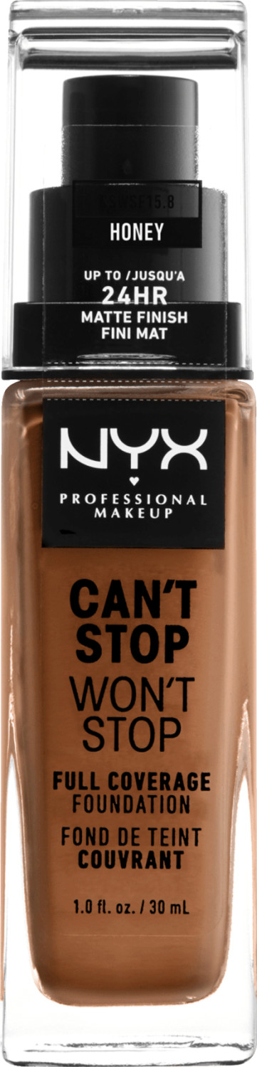 NYX Make-up Can't Stop Won't Stop 24-Hour Foundation 15.8 Honey (30ml)
