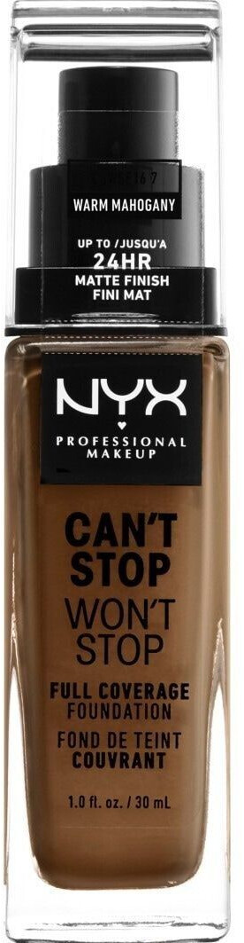 NYX Make-up Can't Stop Won't Stop 24-Hour Foundation 16.7 Warm Mahogany  (30ml)