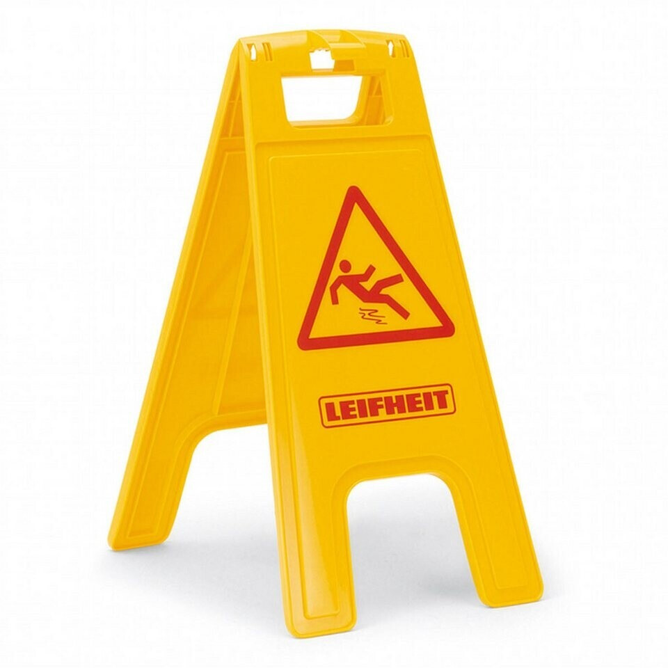 Leifheit Warnschild Zusammenklappbar – Rutschgefahr Bei Nassen Böden, 59x28 Cm, Gelb