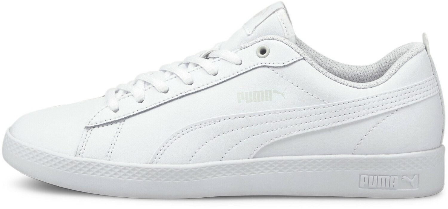 All white leather puma shoes best sale